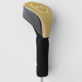 Couvre-club De Golf Modern Gold metallic Monogram Golf (Incliné)