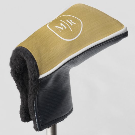 Couvre-club De Golf Modern Gold metallic Monogram Golf (Devant 3/4)