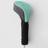 Couvre-club De Golf Moderne Classique Initiale Turquoise (Incliné)