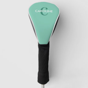 Couvre-club De Golf Moderne Classique Initiale Turquoise