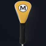 Couvre-club De Golf Moderne tendance moutarde jaune<br><div class="desc">Tête De Golf Jaune Monogrammé Moderne De Tendance Monographique Couvre L'Emblème Initial Monographique Minimaliste. Parfait comme cadeaux de fête des pères pour papa,  cadeaux pour grand-père,  mari et plus.</div>