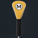 Couvre-club De Golf Moderne tendance moutarde jaune<br><div class="desc">Tête De Golf Jaune Monogrammé Moderne De Tendance Monographique Couvre L'Emblème Initial Monographique Minimaliste. Parfait comme cadeaux de fête des pères pour papa,  cadeaux pour grand-père,  mari et plus.</div>