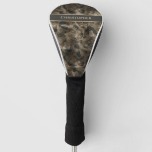 Couvre-club De Golf Moderne Urbain Rétro Camo Golfer Monogramme Nom