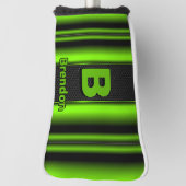 Couvre-club De Golf Modifier le nom d'ajout initial Bandes vertes et n (Tourné à 90°)