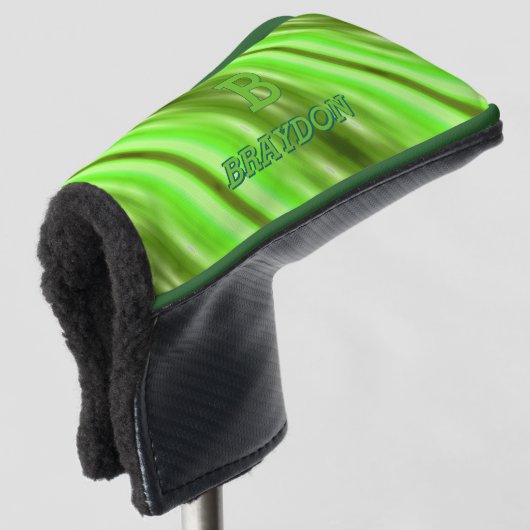 Couvre-club De Golf Modifier le nom d'ajout initial Soft Green Olive S (Devant 3/4)