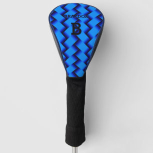 Couvre-club De Golf Modifier le nom initial Ajouter le nom Blue Woven