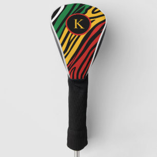 Couvre-club De Golf Mois de l'histoire des Noirs Monogramme Rouge Vert