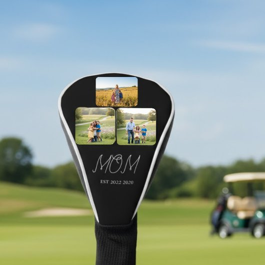 Couvre-club De Golf Mom Established Black Script 3 Photo