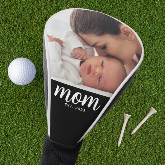 Couvre-club De Golf Mom Established Modern Script Photo