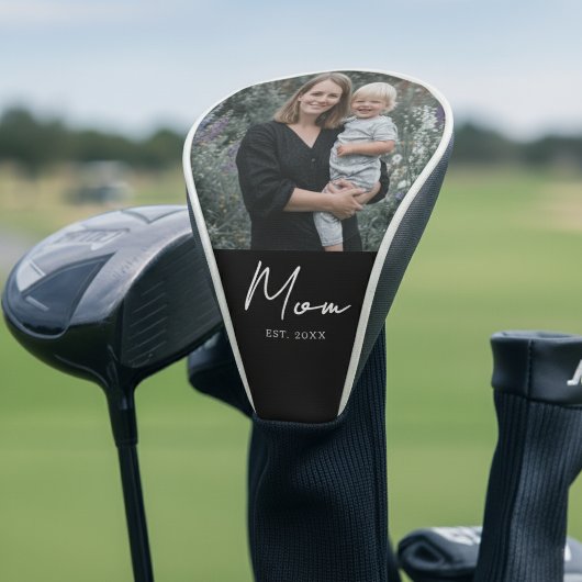 Couvre-club De Golf Mom Established Modern Script Photo