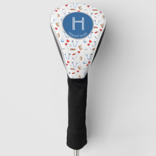 Couvre-club De Golf Monogram Bleu Instrumental de Médecin Personnalisé
