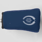 Couvre-club De Golf Monogram Blue Tones Laurel Wreath (Devant)