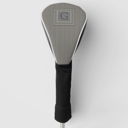 Couvre-club De Golf Monogram Grey Tweed Groomsman Bestman Mariage Cade (Devant)