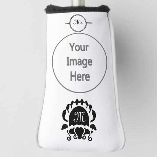 Couvre-club De Golf Monograme de Black Clam (Tourné à 90°)