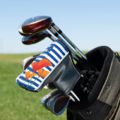 Couvre-club De Golf Monogramme à rayures bleu chic (In Situ)