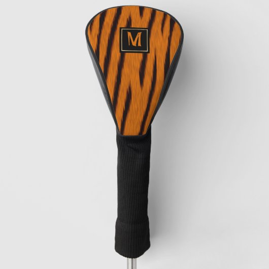 Couvre-club De Golf Monogramme à rayures de tigres (Devant)