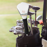 Couvre-club De Golf Monogramme à rayures rétro chic<br><div class="desc">Un design minimaliste monogramme avec de grandes initiales typographiques dans une police classique avec votre nom ci-dessous et des rayures chic rétro couleur arc-en-ciel. Un classique pour toute femme qui aime le golf, nos couvertures personnalisées font des cadeaux idéaux pour toute occasion. Ajoutez votre libellé personnalisé à cette conception à...</div>