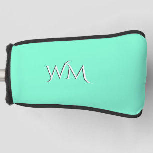 Couvre-club De Golf Monogramme Aigue-Marine Uni