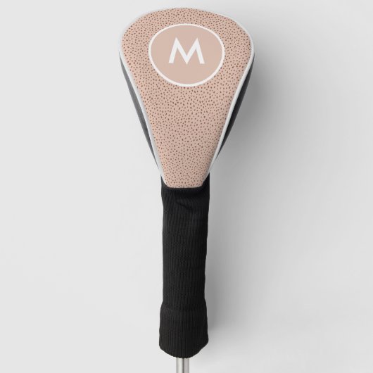 Couvre-club De Golf Monogramme beige tendance avec Boho en terre cuite (Devant)