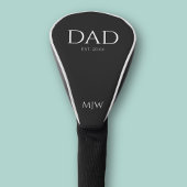 Couvre-club De Golf Monogramme Black Papa Typographie