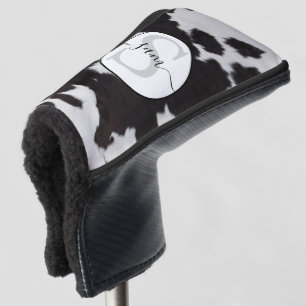 Couvre-club De Golf Monogramme blanc Brown de la vache