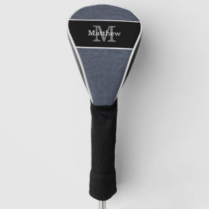 Couvre-club De Golf Monogramme bleu Denim initial