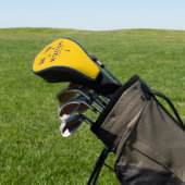 Couvre-club De Golf Monogramme Bleu Golfeur Nom & Initiales Jaune (In Situ)