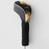 Couvre-club De Golf Monogramme chic citron noir (Incliné)