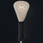 Couvre-club De Golf Monogramme classique minimal beige<br><div class="desc">Tête De Golf Classique Monogrammé Moderne Couvre Monogramme Minimaliste Emblème Initial Blanc Beige. Parfait comme cadeaux de fête des pères pour papa,  cadeaux pour grand-père,  mari et plus.</div>