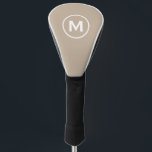 Couvre-club De Golf Monogramme classique minimal beige<br><div class="desc">Tête De Golf Classique Monogrammé Moderne Couvre Monogramme Minimaliste Emblème Initial Blanc Beige. Parfait comme cadeaux de fête des pères pour papa,  cadeaux pour grand-père,  mari et plus.</div>