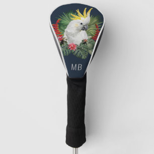 Couvre-club De Golf Monogramme Cockatoo Oiseau Fleurs tropicales Éléga