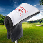 Couvre-club De Golf Monogramme corail initial et nom personnalisé<br><div class="desc">Housse de tête de golf imprimée sur mesure personnalisée avec votre nom et monogramme initial ou autre texte personnalisé. Utilisez les outils de conception pour choisir n'importe quelle couleur arrière - plan, modifier les polices et les couleurs ou télécharger vos propres photos pour créer un cadeau unique d'une nature pour...</div>
