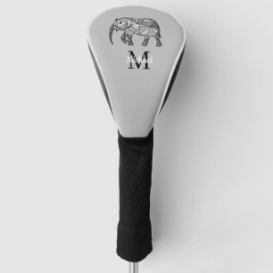 Couvre-club De Golf Monogramme Cute Graphics Eléphant Personnalisé N