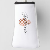 Couvre-club De Golf Monogramme d'ananas Rose en or Faux (Tourné à 90°)