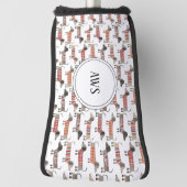 Couvre-club De Golf Monogramme de chien de saucisse Dachshund (Tourné à 90°)