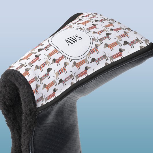 Couvre-club De Golf Monogramme de chien de saucisse Dachshund