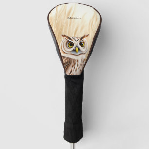 Couvre-club De Golf Monogramme de Chouette Brown blanche