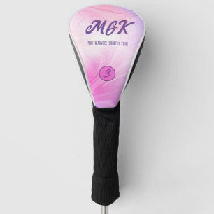 Couvre-club De Golf Monogramme de conception rose vif