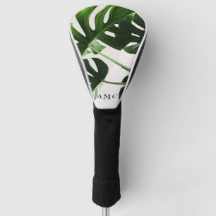 Couvre-club De Golf Monogramme de feuillage tropical