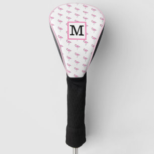 Couvre-club De Golf Monogramme de Flamants roses roses