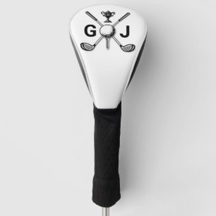 Couvre-club De Golf Monogramme de golf minimaliste élégant
