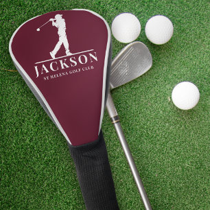 Couvre-club De Golf Monogramme de golf personnalisé rouge