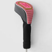 Couvre-club De Golf Monogramme de Jacquard rose et diamant vert rose r (Incliné)