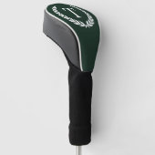 Couvre-club De Golf Monogramme de laurier initial classique vert foncé (Incliné)