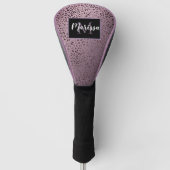 Couvre-club De Golf Monogramme de léopard de Violet Dusky (Devant)