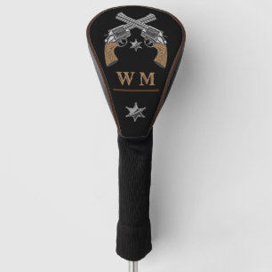 Couvre-club De Golf Monogramme de l'insigne Sheriff des pistolets trav