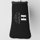 Couvre-club De Golf Monogramme de nom et message moderne éditable | No (Tourné à 90°)