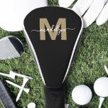 Couvre-club De Golf Monogramme de nom initial Gold personnalisé<br><div class="desc">Personnalisé Créez Votre Propre Gold Personnalisé Nom Initial Monogram Golf Head Cover. Cette couverture chic et élégante de tête de golf apporte de l'élégance au vert avec un design monogramme unique, avec une initiale en or plat et non brillant jumelée avec un nom de script blanc fluide pour un look...</div>