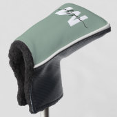 Couvre-club De Golf Monogramme de nom initial vert personnalisé (Devant 3/4)