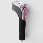 Couvre-club De Golf Monogramme de nom rose (Incliné)